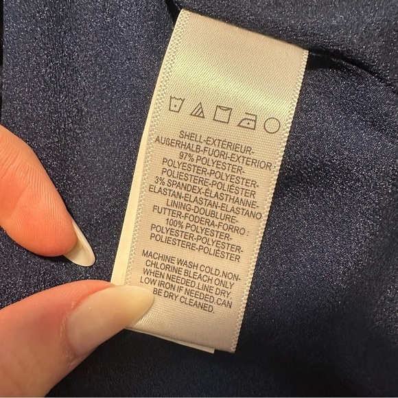 New Dress the Population Iris long midnight blue V-neck Dress with leg slit navy - Picture 10 of 13